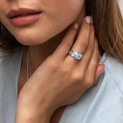 Dower & Hall Oval Opal Granular Dotty Twinkle Ring In Dots