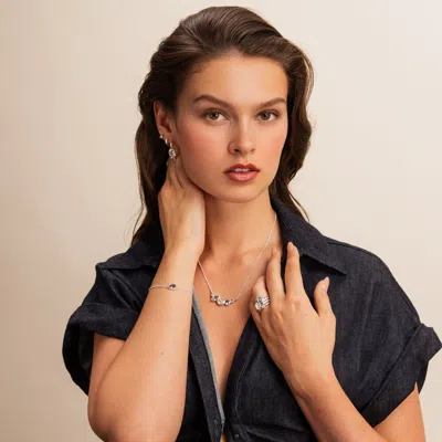 Dower & Hall Serenity Twinkle™ Ring Stack In Dots,silver,blue,white