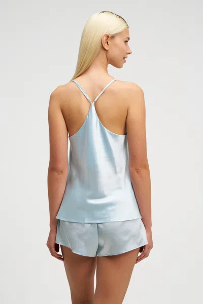 Dore & Rose Silk Cami Set In Blue