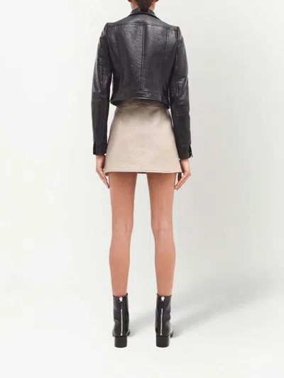 Courrèges Stretch Cotton Cropped Vinyl Jacket Reedition In Black