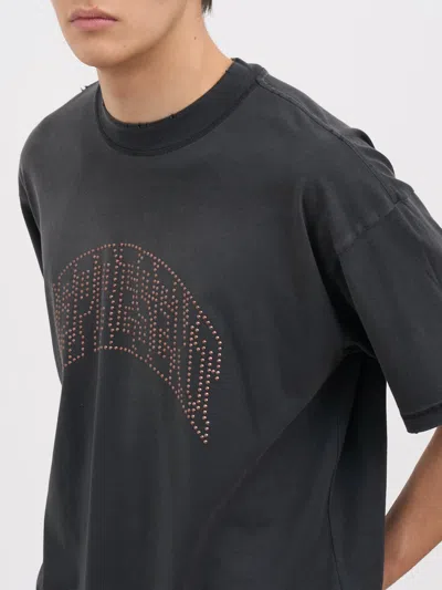Represent Embellished Cotton T-shirt In Black