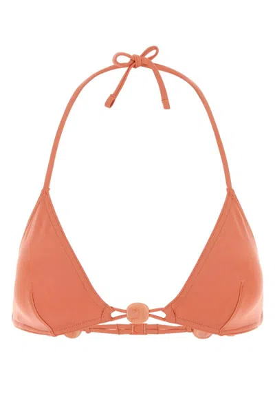 Eres Peach Stretch Nylon Alva Bikini Top In Orange
