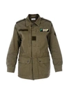SAINT LAURENT Khaki "love" Patch Military Jacket,457079Y153W/2840