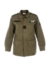 Saint Laurent Khaki "love" Patch Military Jacket