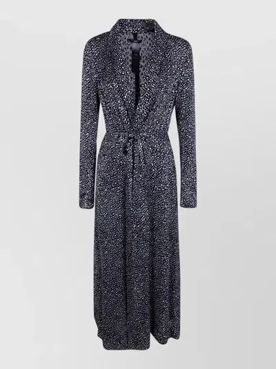 Sapio Devoree Midi Dress Belted Waist Buttons In Gray