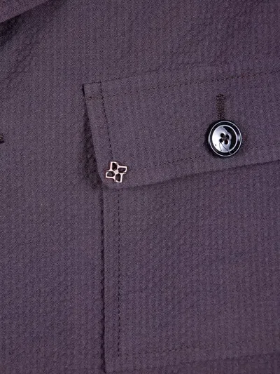 Tagliatore Tempest Jacket Long Sleeves Collared Neck In Purple