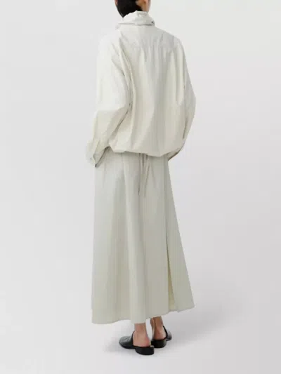 Studio Nicholson Drawstring Collar Zip Jacket Long Sleeves In White