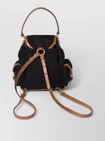 Miu Miu Canvas Leather Mini Backpack Top Handle