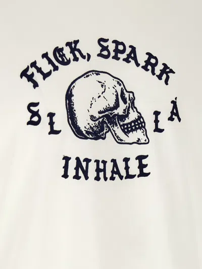 Second / Layer Second/layer 'flick, Spark, Inhale Ringer' T-shirt In White