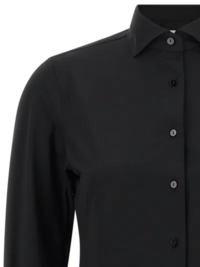 Xacus Black Slim Solid Shirt In Black