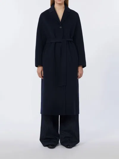 S Max Mara Single Breasted Coat In Blue