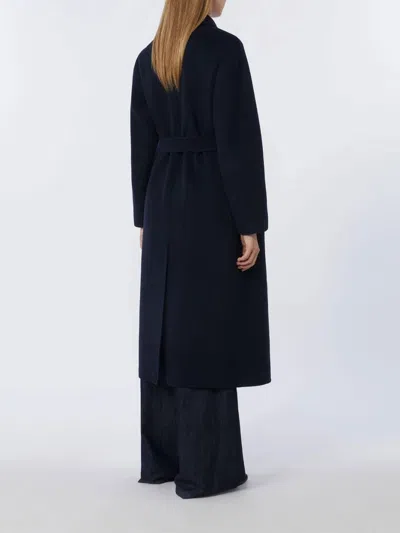 S Max Mara Single Breasted Coat In Blue