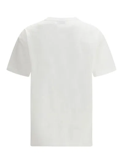 Off-white Relaxed Fit Cotton Tee With Oversized Logo In White