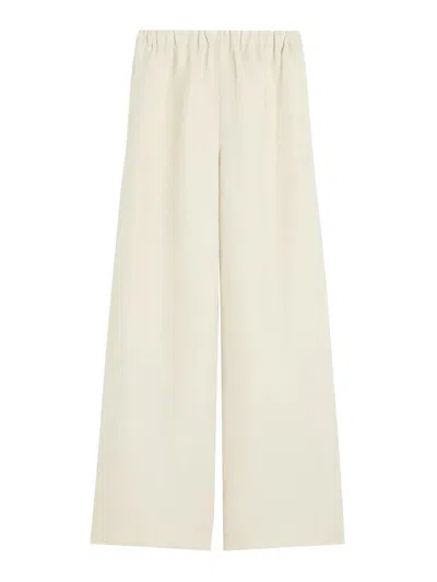 Max Mara Elasticated Palazzo Pants In White