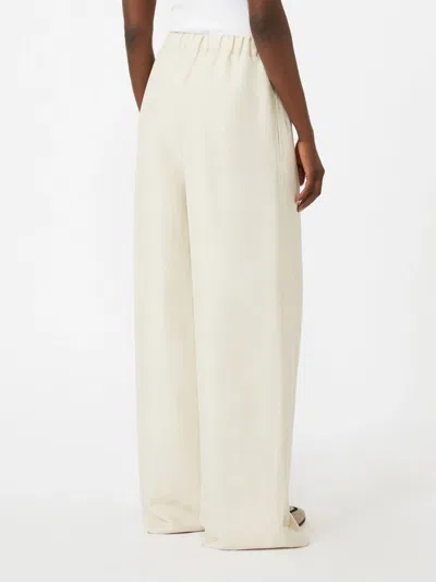 Max Mara Elasticated Palazzo Pants In White