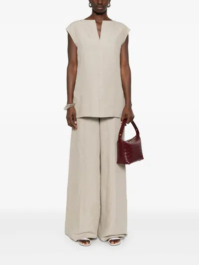 Max Mara Sequoia Long Pants In Beige