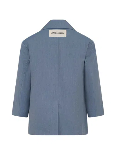 Simonetta Jacket With Flower In Blue