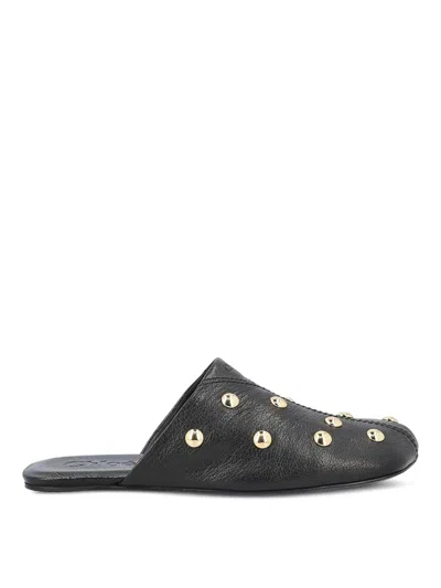 Chloé Susanna Buckle-details Studded Flat Pumps In Black