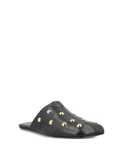 Chloé Susanna Buckle-details Studded Flat Pumps In Black