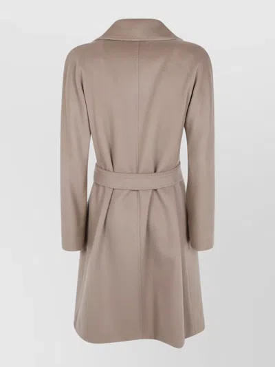 S Max Mara Mst Cles Long Belted Coat Lapel In Multi