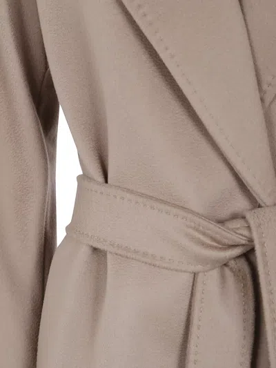 S Max Mara Mst Cles Long Belted Coat Lapel In Multi