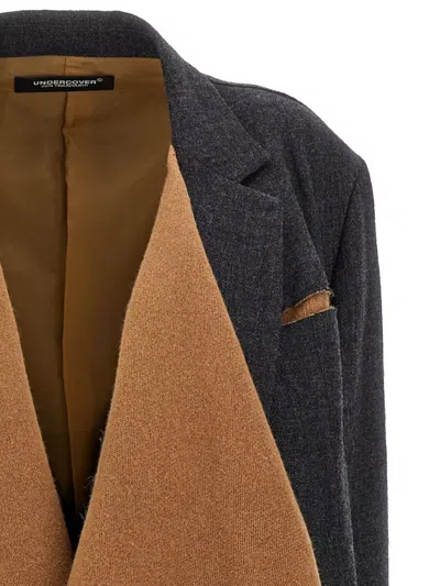 Undercover Wool Shawl Blazer In Animal Print