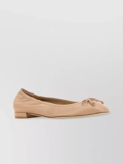 Stuart Weitzman Powder Pink Leather Bria Ballerinas In Neutral