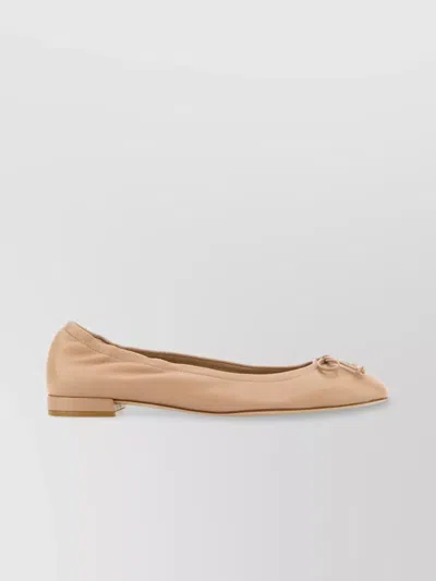 Stuart Weitzman Powder Pink Leather Bria Ballerinas In Neutral