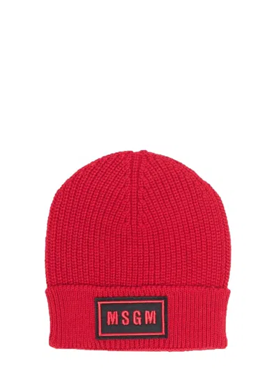 Msgm Cappello Lana Junior In Gold