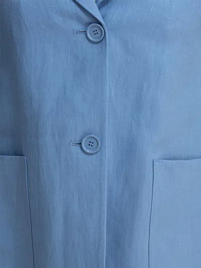 's Max Mara Max Mara S Linen Light Blue Jacket In Blue