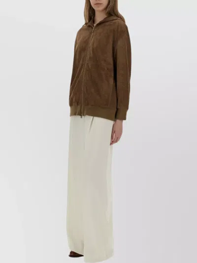 S Max Mara Leather Jacket In Brown