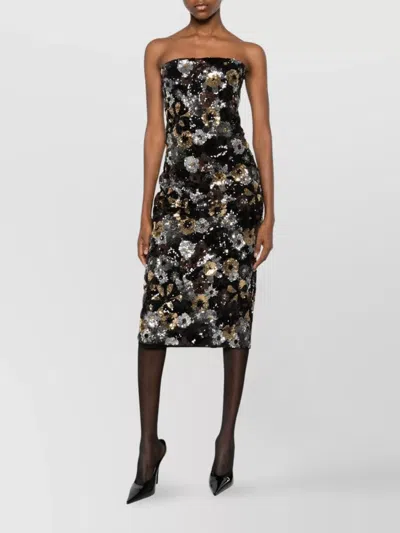 S Max Mara Polyester Midi Dress In Multi
