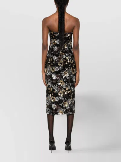 S Max Mara Polyester Midi Dress In Multi