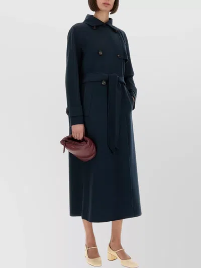 S Max Mara Virgin Wool Double-breasted Coat In Blue
