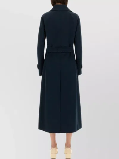 S Max Mara Virgin Wool Double-breasted Coat In Blue