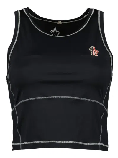Moncler Grenoble Black Polyamide Elastane Top In Black