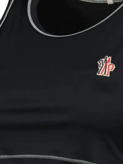 Moncler Grenoble Black Polyamide Elastane Top In Black
