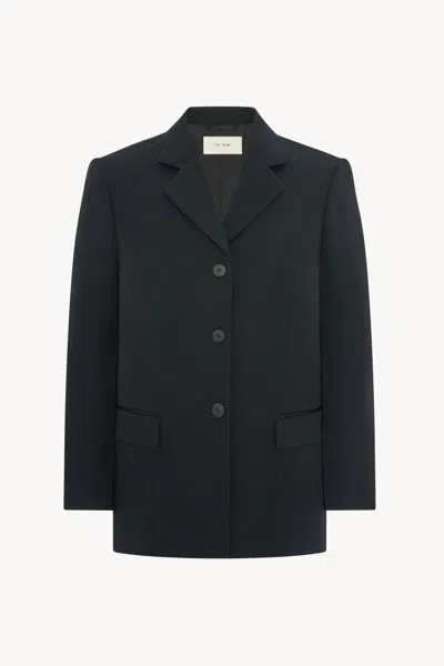 The Row Eudora Navy Blue Blazer In Black