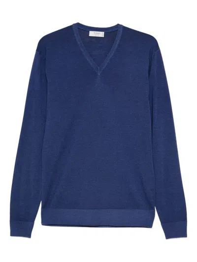 Ferrante V-neck Sweater In Blue