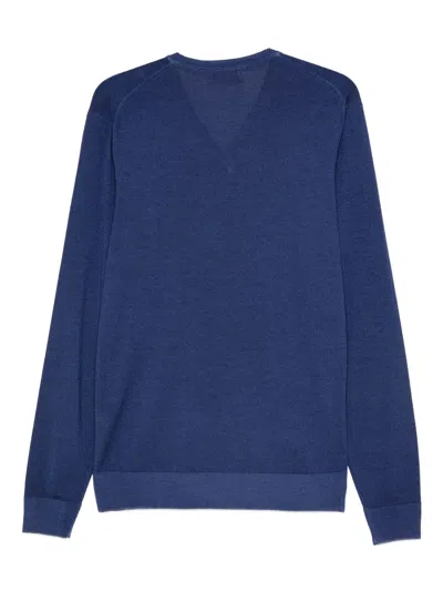 Ferrante V-neck Sweater In Blue