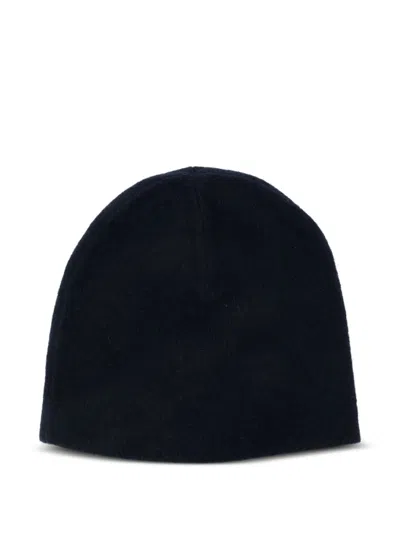 Aspesi Navy Wool Cashmere Cap In Burgundy