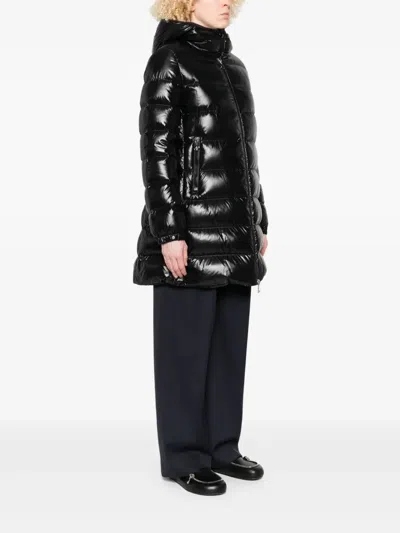 Moncler Courcelles Long Coat In Black