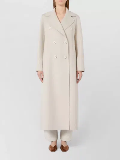 S Max Mara Virgin Wool Double-breasted Coat In Neutral