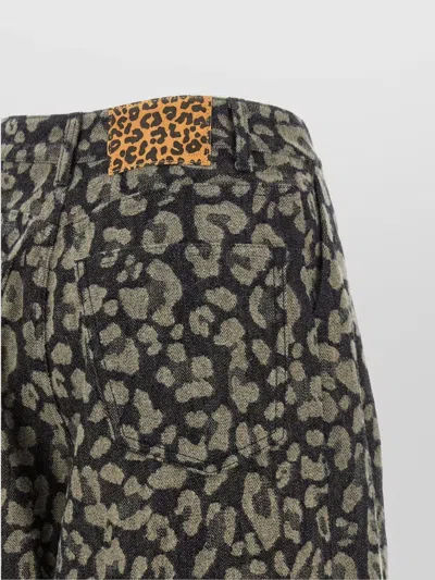 Alanui Seattle Jungle Wide Leg Jeans In Green