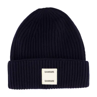 Samsoe & Samsoe Samsoe W Beanie Samsoe Samsoe Wool Blue In Black