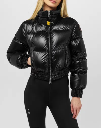 Parajumpers Cozy Short Hooded Down Jacket In Black
