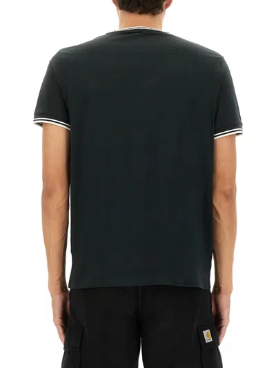 Fred Perry Double Stripe Tshirt In Blue