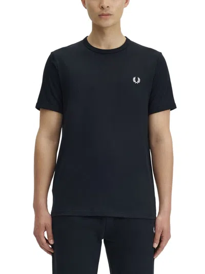 Fred Perry Black Cotton T-shirt In Black