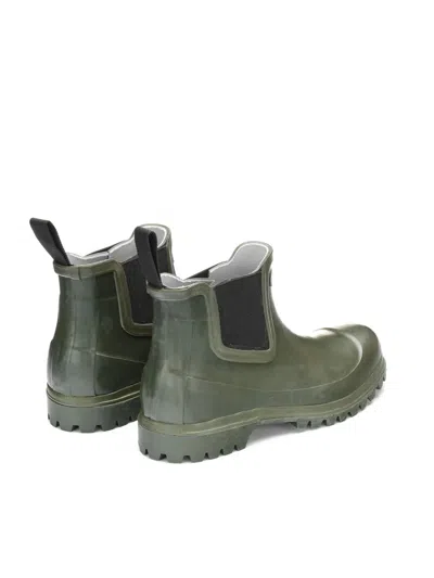 Superga Green Rubber Ankle Boots In Multi