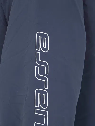 Essentials Hooded Half-zip Jacket In Blue